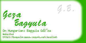 geza bagyula business card